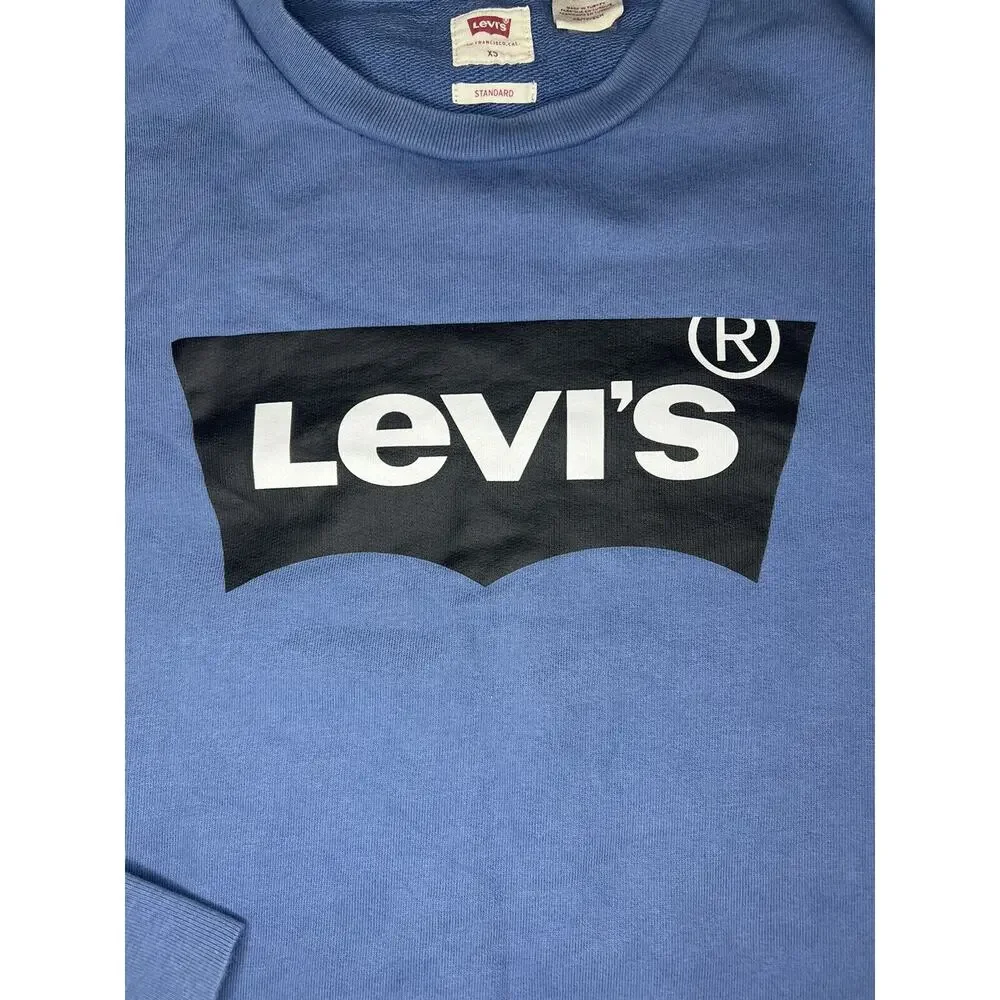 LEVI’S STANDARD GRAPHIC CREWNECK SWEATSHIRT IN SUNSET BLUE, Size: XS